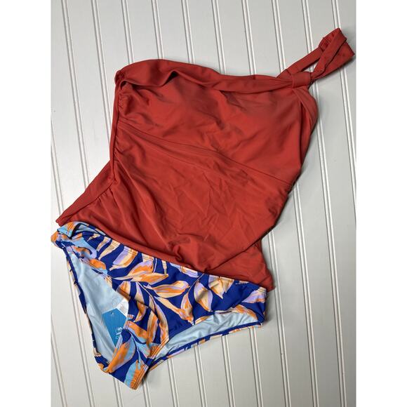 NWT Cupshe Two Piece Swimsuit Bikini One Shoulder Ruched Swim BUNDLE Size M - Picture 6 of 8